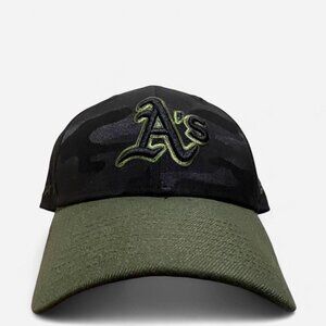 New Era Oakland A's Athletics Hat New Era 59fifty Green Black Camo Adjustable